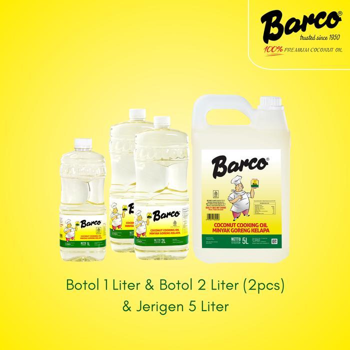 Promo Minyak Goreng Kelapa Barco Bottle 1 ltr &  Bottle 2 ltr - 2pcs & Jerrycan 5 liter