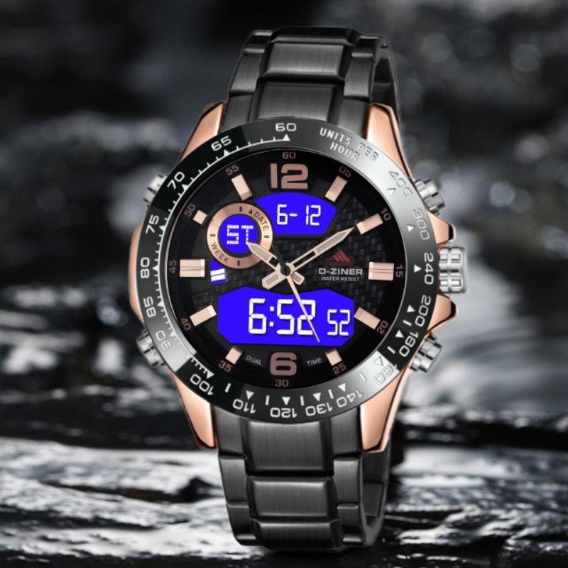 Jam tangan pria D-ziner tombol aktif semua 8306