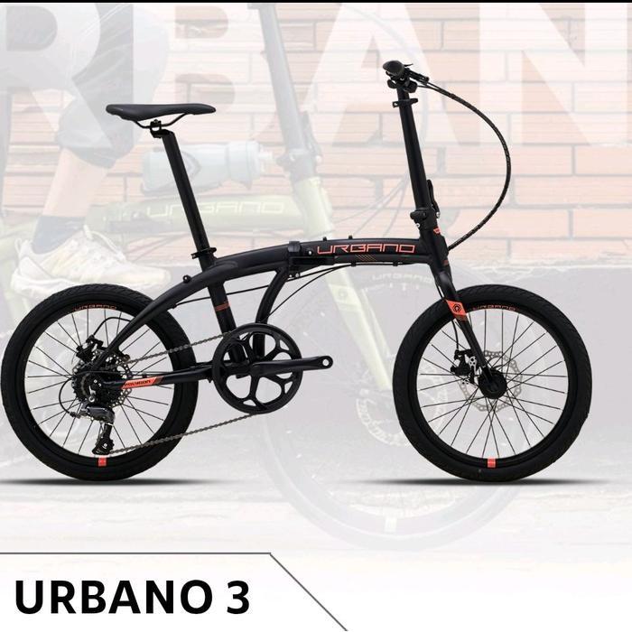 Sepeda Lipat Polygon Urbano 3 - Hitam