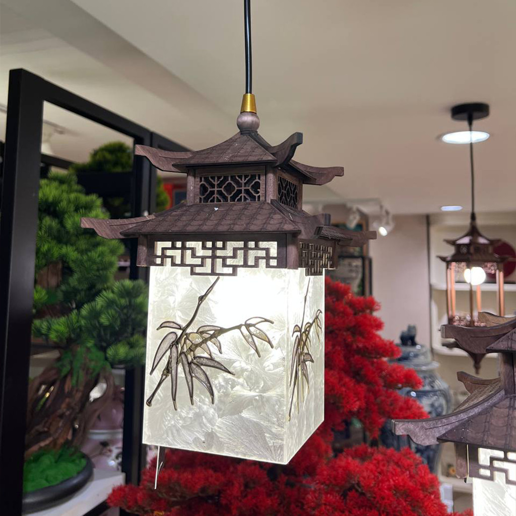 Dekorasi Lampu Gantung Kayu Chinese Klasik / Wooden Oriental Lamp 5046