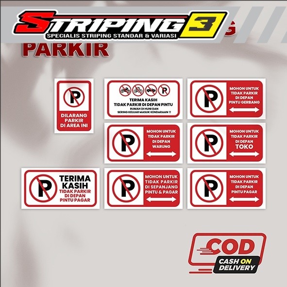 Stiker Dilarang Parkir | Bahan Vynil
