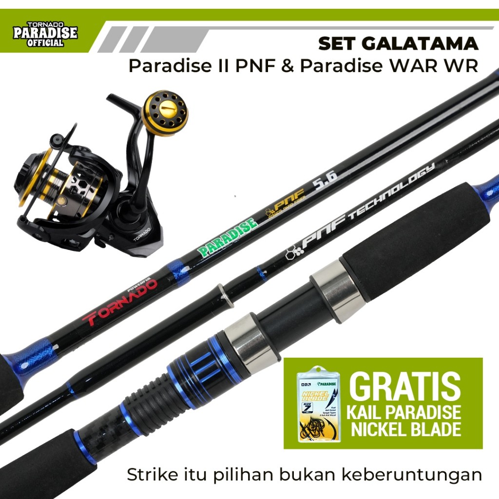 Paradise Galatama Set [Free Kail Paradise Nickle Blade] - Set Pancing Lengkap Joran Paradise Power N