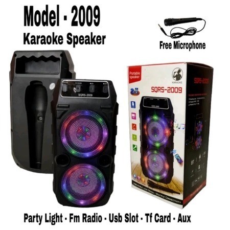 Speaker Bluetooh SQRS 2009 free mic karaoke