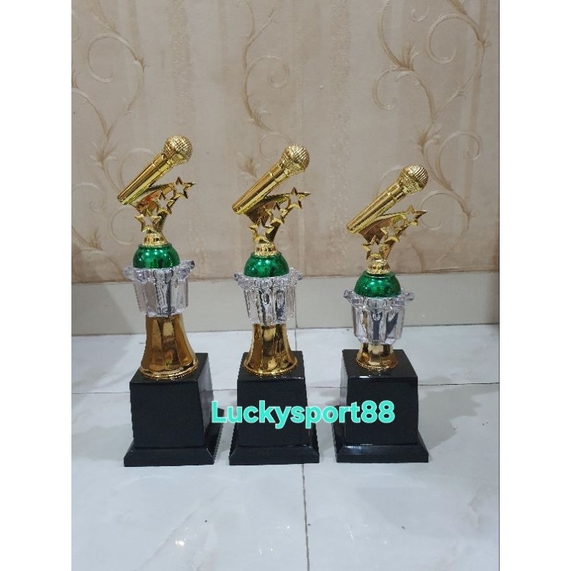 trophy Piala 214 mic menyanyi musik 1 set