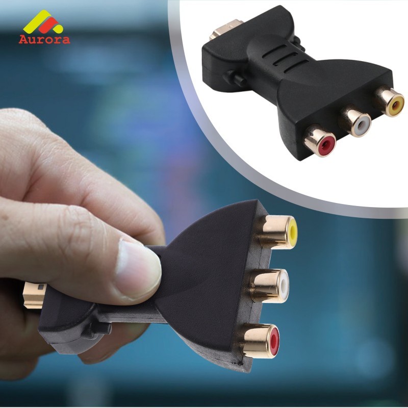 Converter HDMI To AV Full HD 1080P Mini Adaptor 3 Warna RCA Output Audio Video Gambar Jernih Untuk T