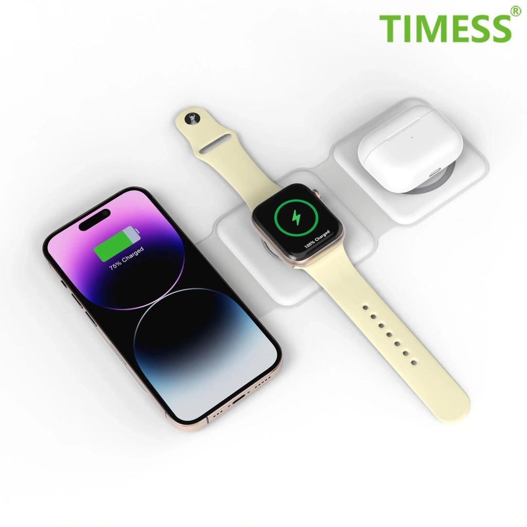 Desktop Wireless Charger 3 in 1 Phone Charge Dock For iPhone 16 15 14 13 12 Apple Watch 10/9/8/7/6/5