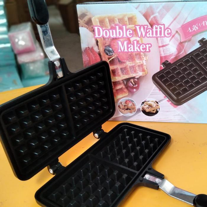 Loyang Cetakan Kue Belgian Waffle Maker Anti Lengket | Alat Pembuat Croffle Manual Kompor Gas Bahan 