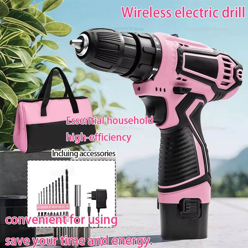 12V Electric Screwdriver 25+1 Torque Cordless Drill Mini Wireless Power Tools Lithium-Ion Battery Pi
