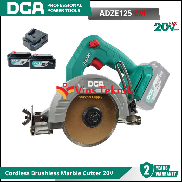 DCA ADZE125EM Mesin Potong Keramik Tille Cutter Baterai Cordless Brushless Marble Cutter 20V ADZE125