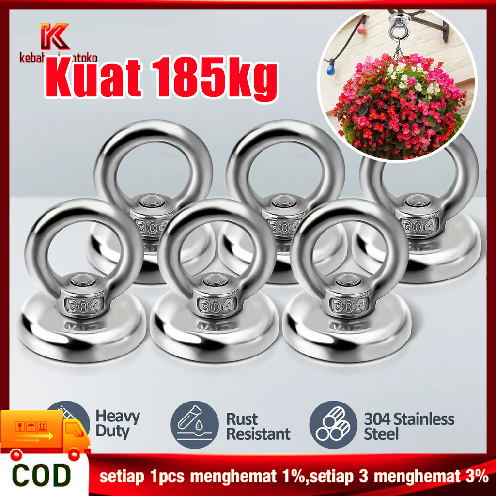 60MM Magnet Super Kuat Magnet Fishing Magnet Pancing Magnet Neodynium Kuat Magnet Bulat Magnet Neody