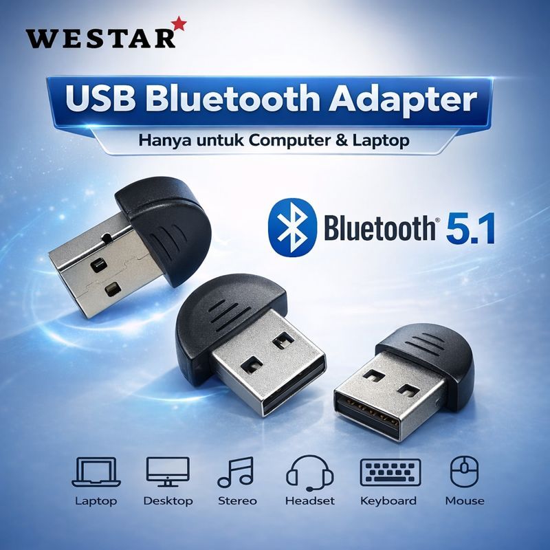 WESTAR Bluetooth 5.1 USB Adapter – Cocok untuk Printer Bluetooth