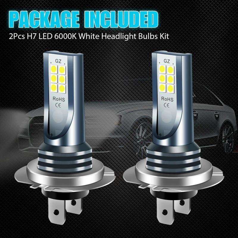 H7 Fog Lamp Bulbs LED DRL H7 Bulbs Kit Auto Headlight 6000k White 12V Canbus 55w High Power Super Le