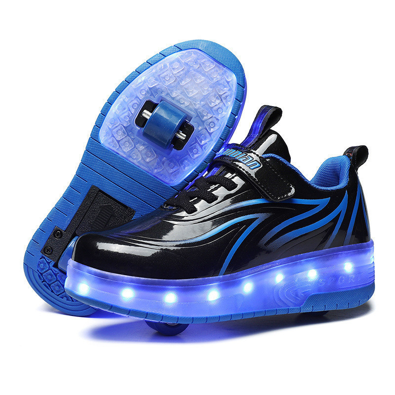 Sepatu berjalan dan bersinar untuk anak laki-laki, perempuan, anak-anak, siswa, skate roller, sepatu