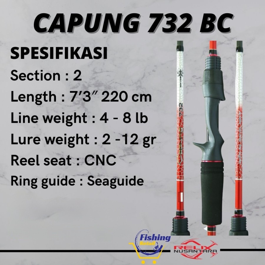 Joran Capung 732 BC UL 4-8 lb Baitcasting Relix Nusantara