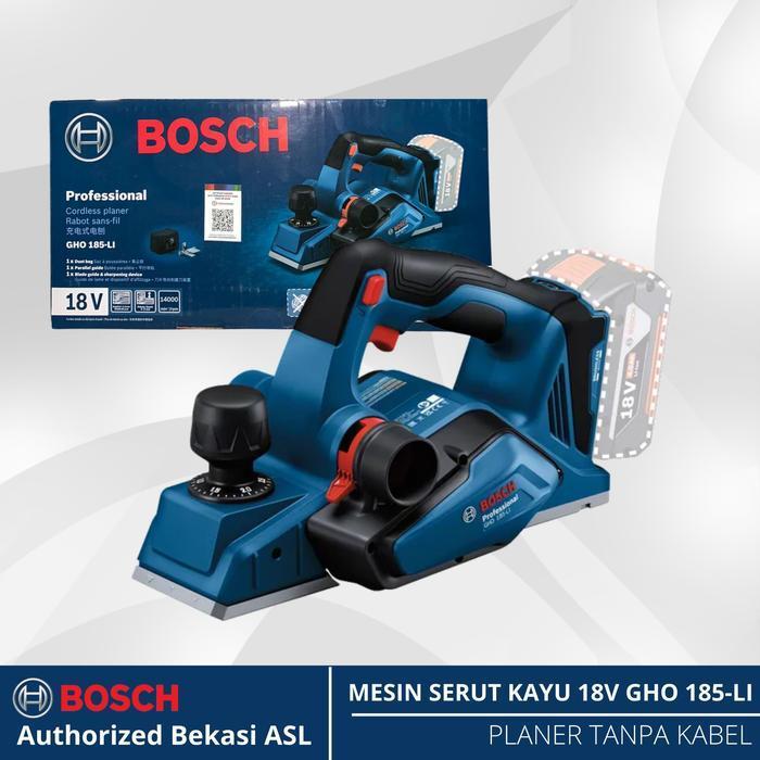 BOSCH CORDLESS PLANNER/MESIN  SERUT KAYU BATERAI 18V GHO 185-LI