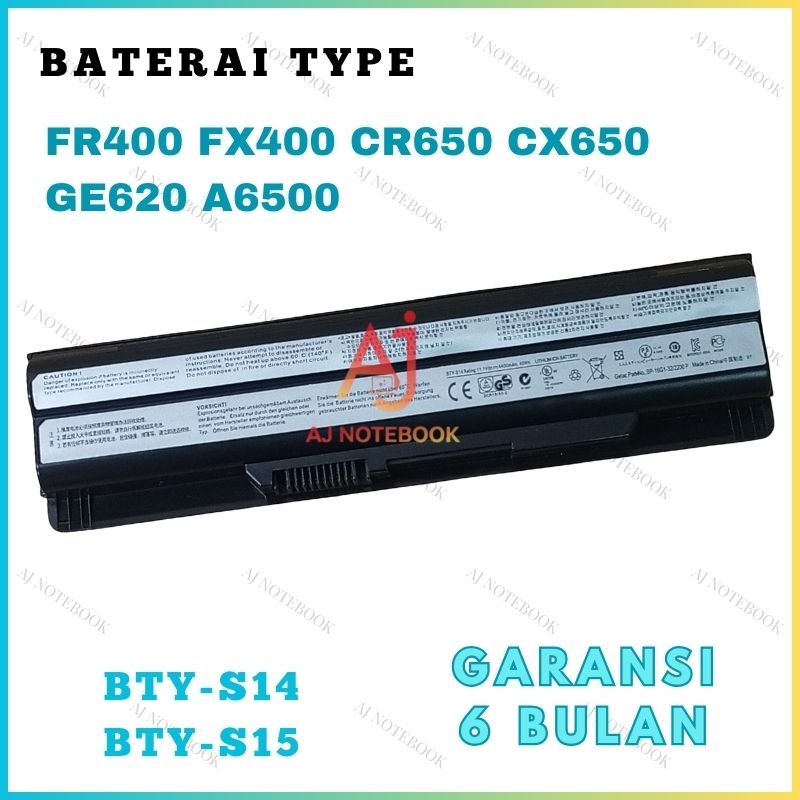 Baterai MSI BTY-S14 For GE620 GE70 GE60 FX600 CX70 CR41 P60 GP70 -AJNB