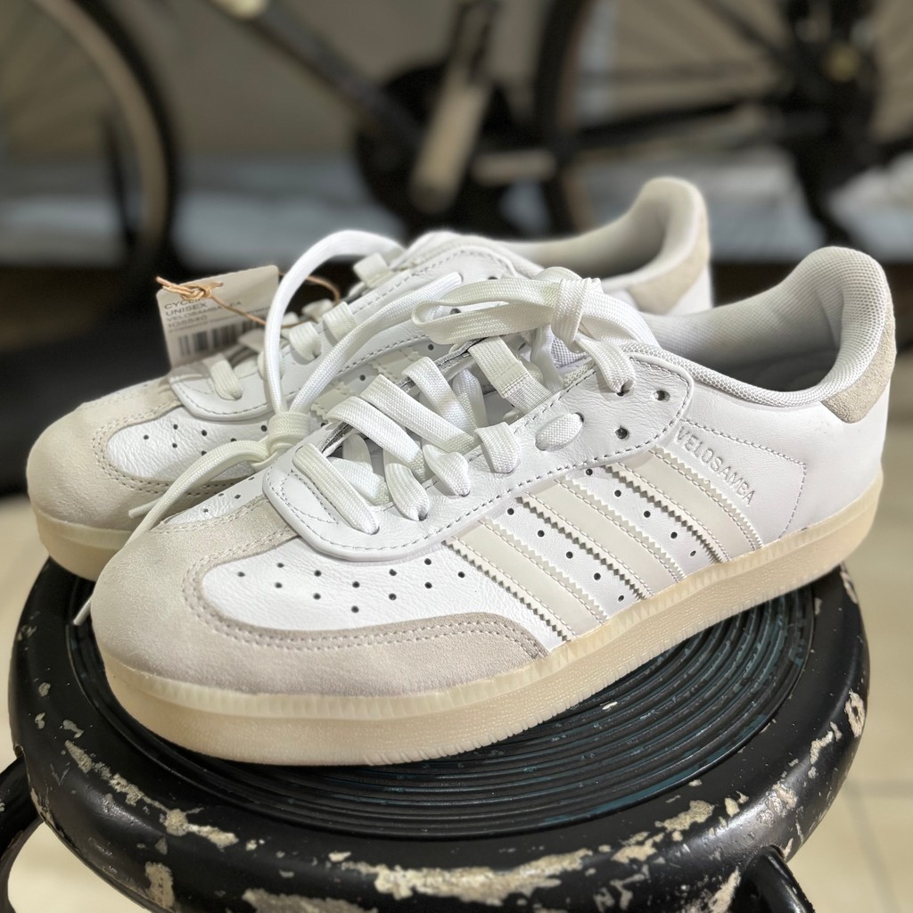 ADIDAS VELOSAMBA LEATHER 'CRYSTAL WHITE' IG5540 CYCLING SHOE SIZE 41 1/3 26cm