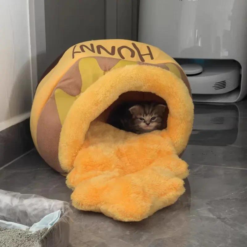 Winnie The Pooh Lovely Plushie Doll Honey Pot Pet Nest Thermal Cats And Dogs Deep Sleep Bed Home Dec