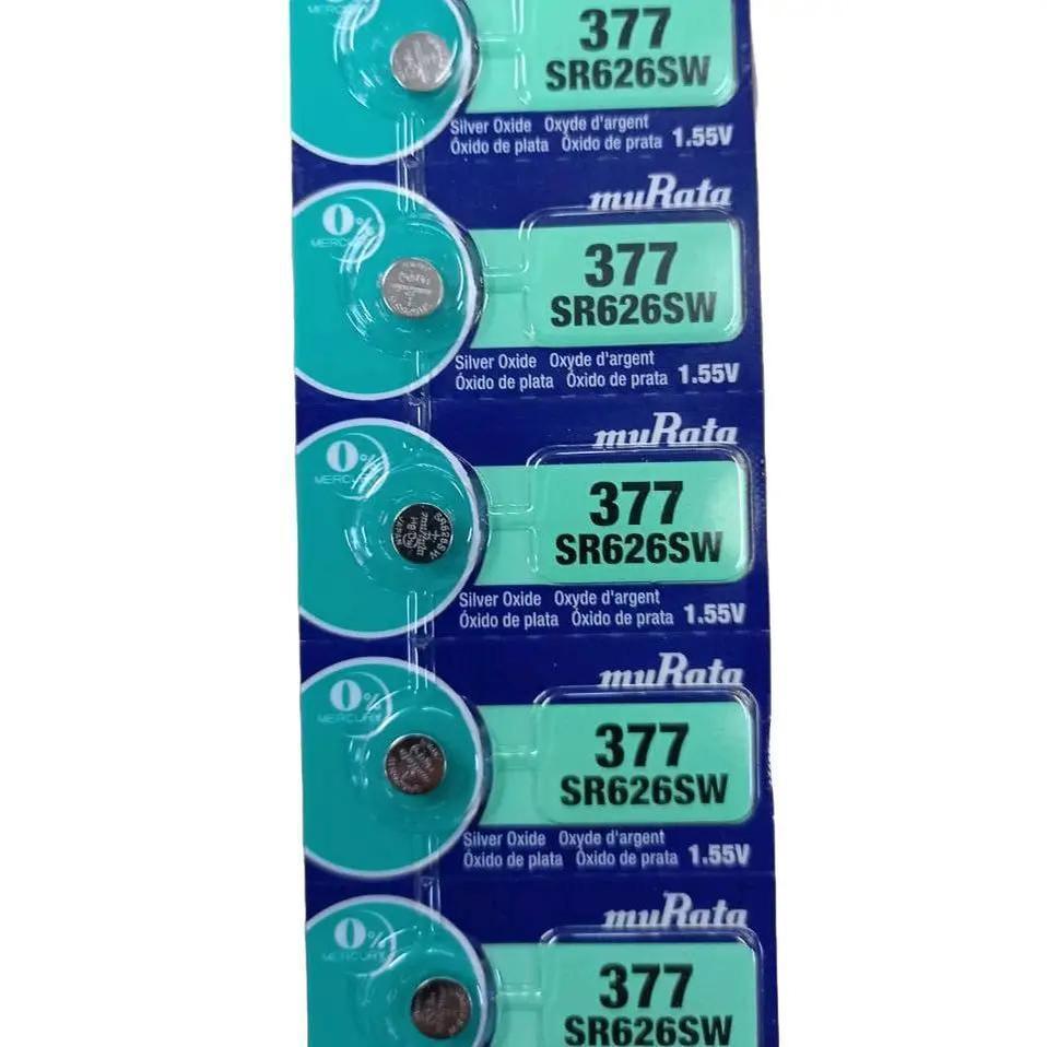 Baterai Murata 377 SR626SW Original / Perbutir / Batre 0% Mercury / Batu Batrai Awet / Battery Silve