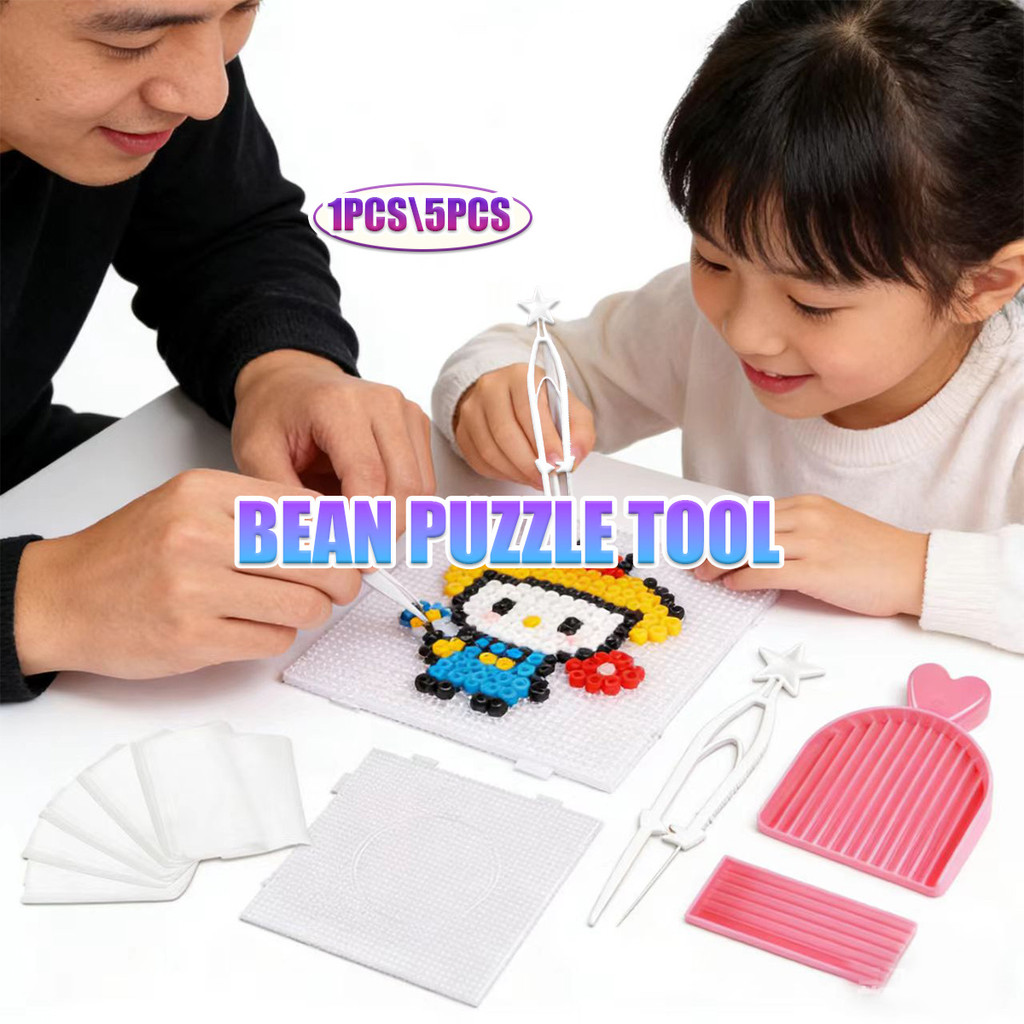 [alat] manik manik perler beads set Kertas Setrika, Jarum Kacang Besar, Set Manik Perler, Alat Bantu