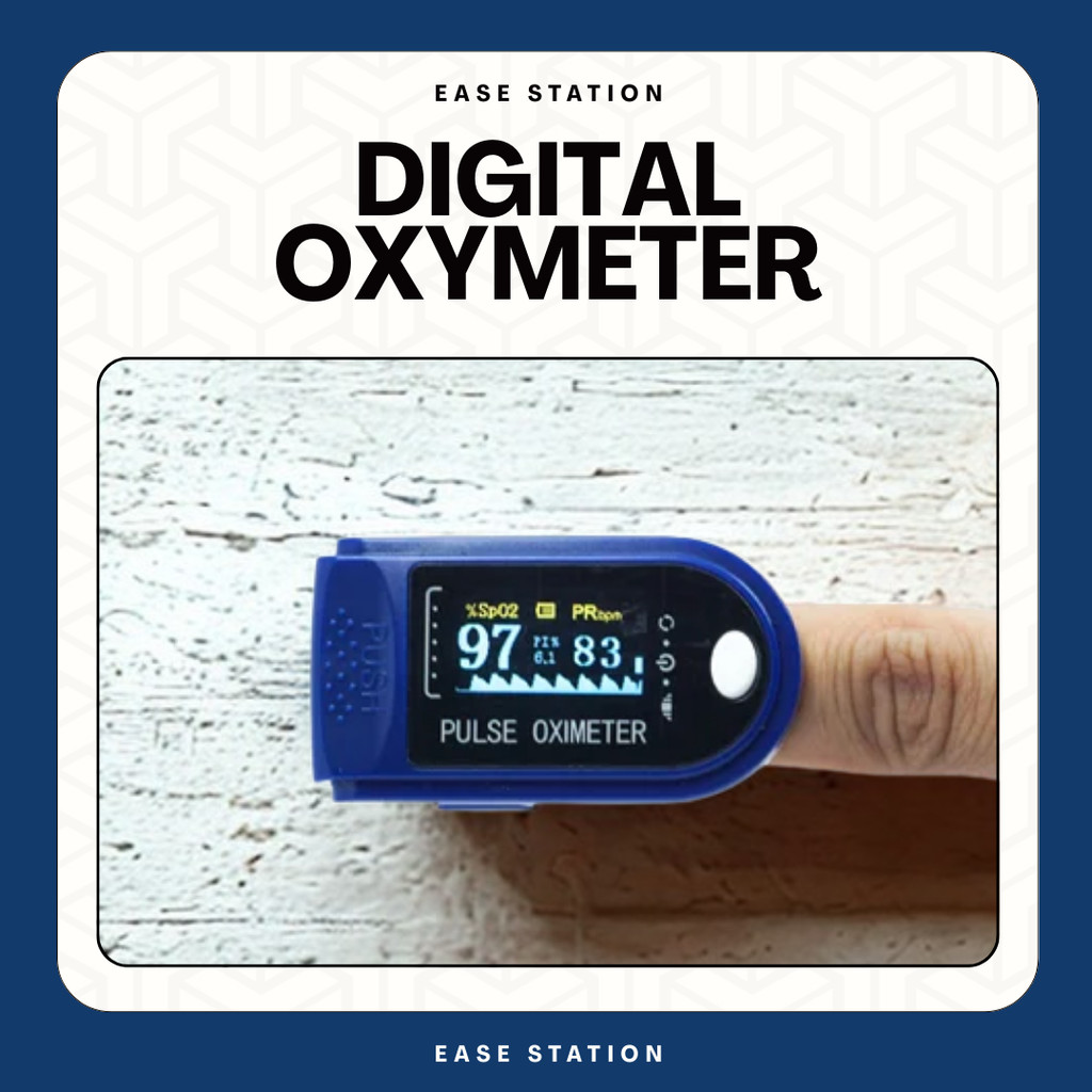 OXYMETER PULSE OXIMETER DIGITAL ALAT UKUR KADAR OKSIGEN DETAK JANTUNG SATURASI OKSIGEN EASE STATION