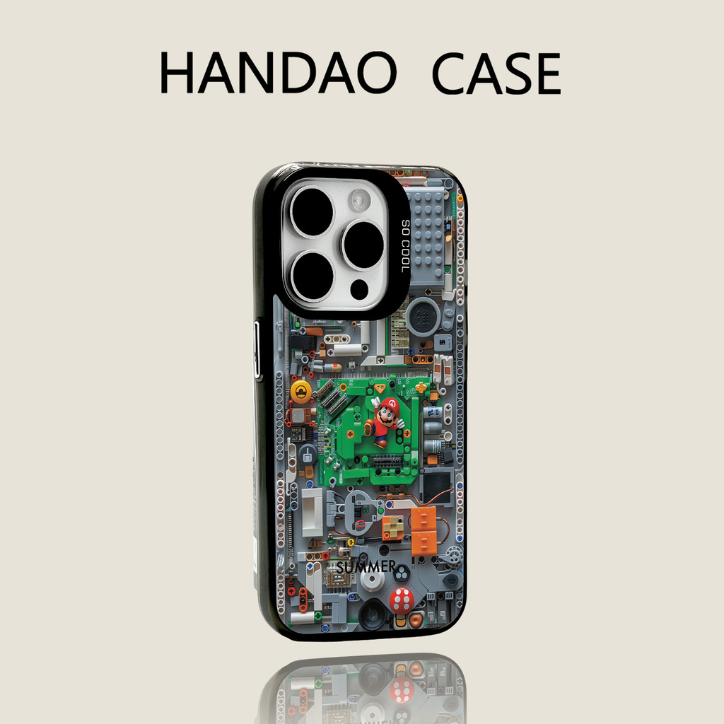 HANDAO Casing HP Labirin Mesin Mario cocok untuk REDMI 13 12C 10 9 9A A1 A2 A3 NOTE14PRO 4G NOTE13 5