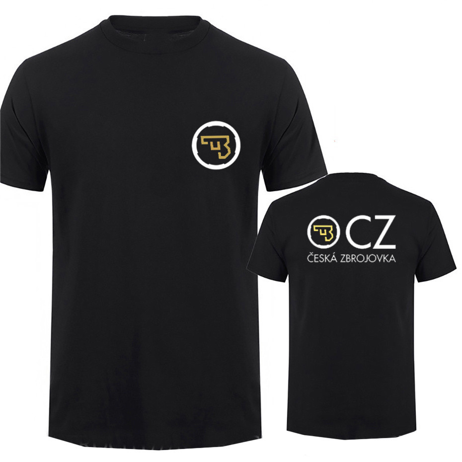 CZ Ceska Zbrojovka Czech Firearms T Shirt Men Tops Summer Short Sleeve T-shirt Cotton Tshirt Men's