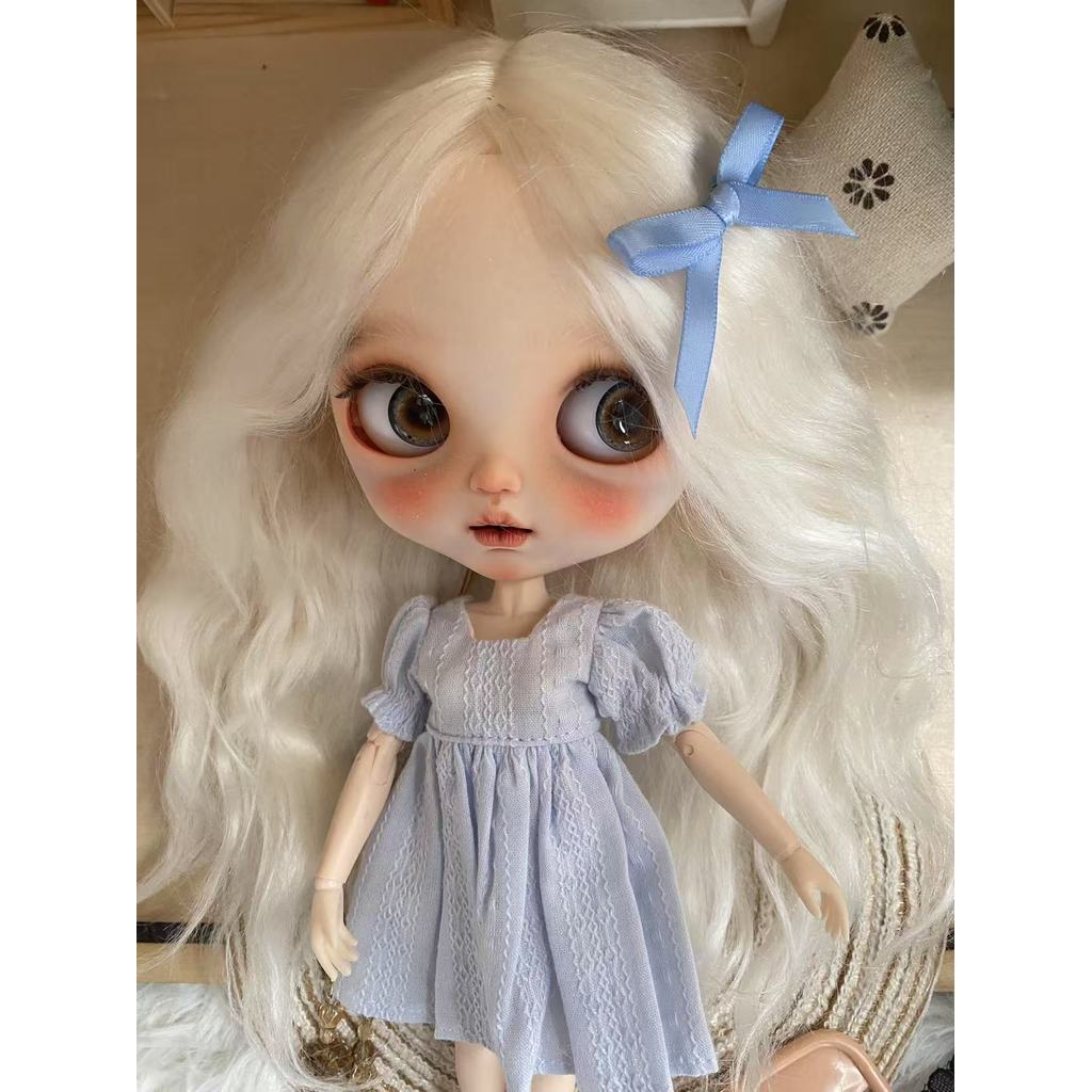 1/6 blythe Doll Clothes Blue Dress For Blyth Doll Accessories