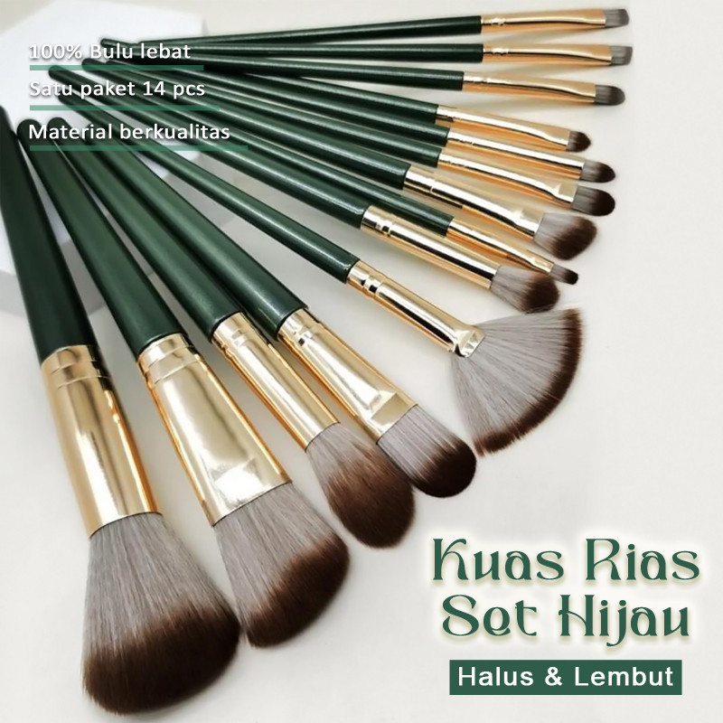 Blush on Eyeshadow Highlighter Foundation Terlengkap Dengan Pouch Praktis Untuk Rias Wajah 14 Pcs Ku