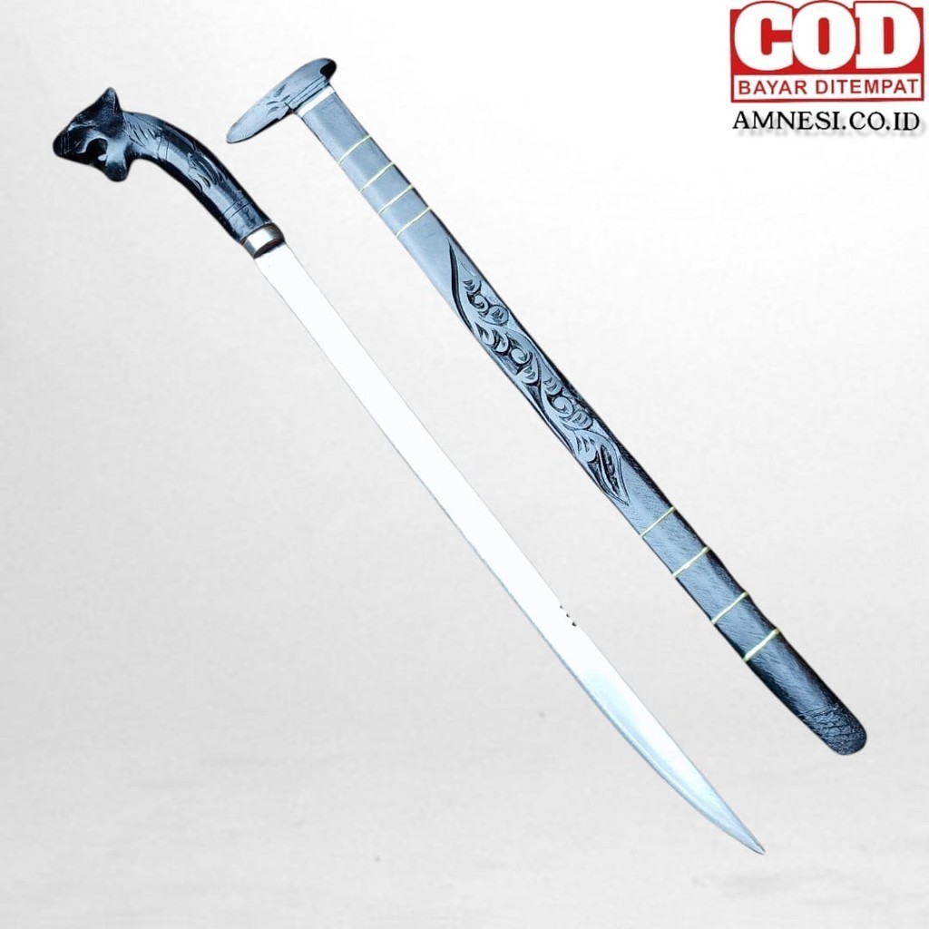 RA golok panjang macan hitam bahan baja strip tajam asli khas cibatu 82cm