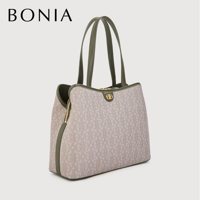 Bonia - Nuccia Monogram Large Tote Bag Dark Green II - SIZE