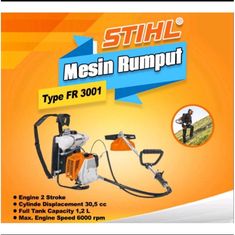 mesin potong 2 tak Fullset mesin potong rumput stihl fr3001 original Lengkap Set Mesin Potong Rumput