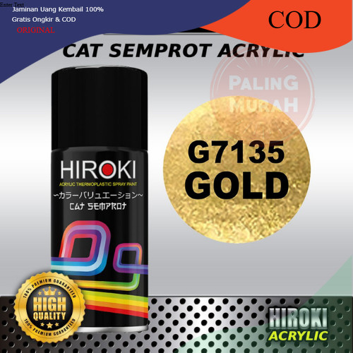 CAT SEMPROT JEPANG HIROKI Spray Paint G7135 Gold Cat Semprot Warna Gold Standar Terbaik