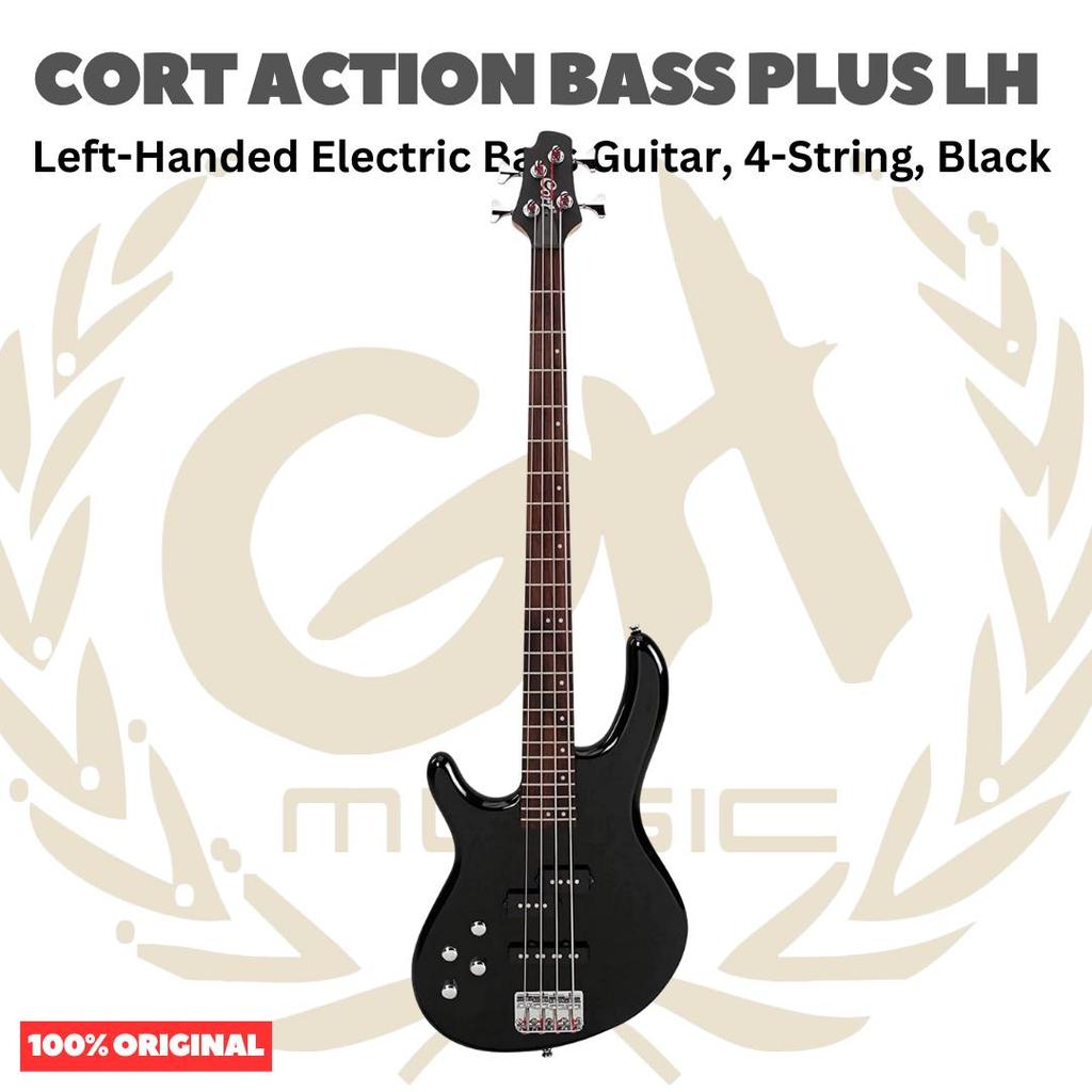 Cort Action Bass Plus LH-BK Left-Handed Electric Guitar Bass 4-String, Black - Gitar Bass Kidal Elek