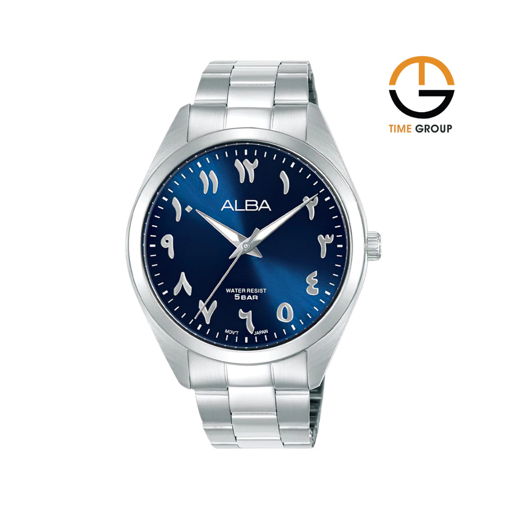JAM TANGAN PRIA ALBA CLASSIC ARX159X1 ANALOG BLUE DIAL STAINLESS STRAP ORIGINAL