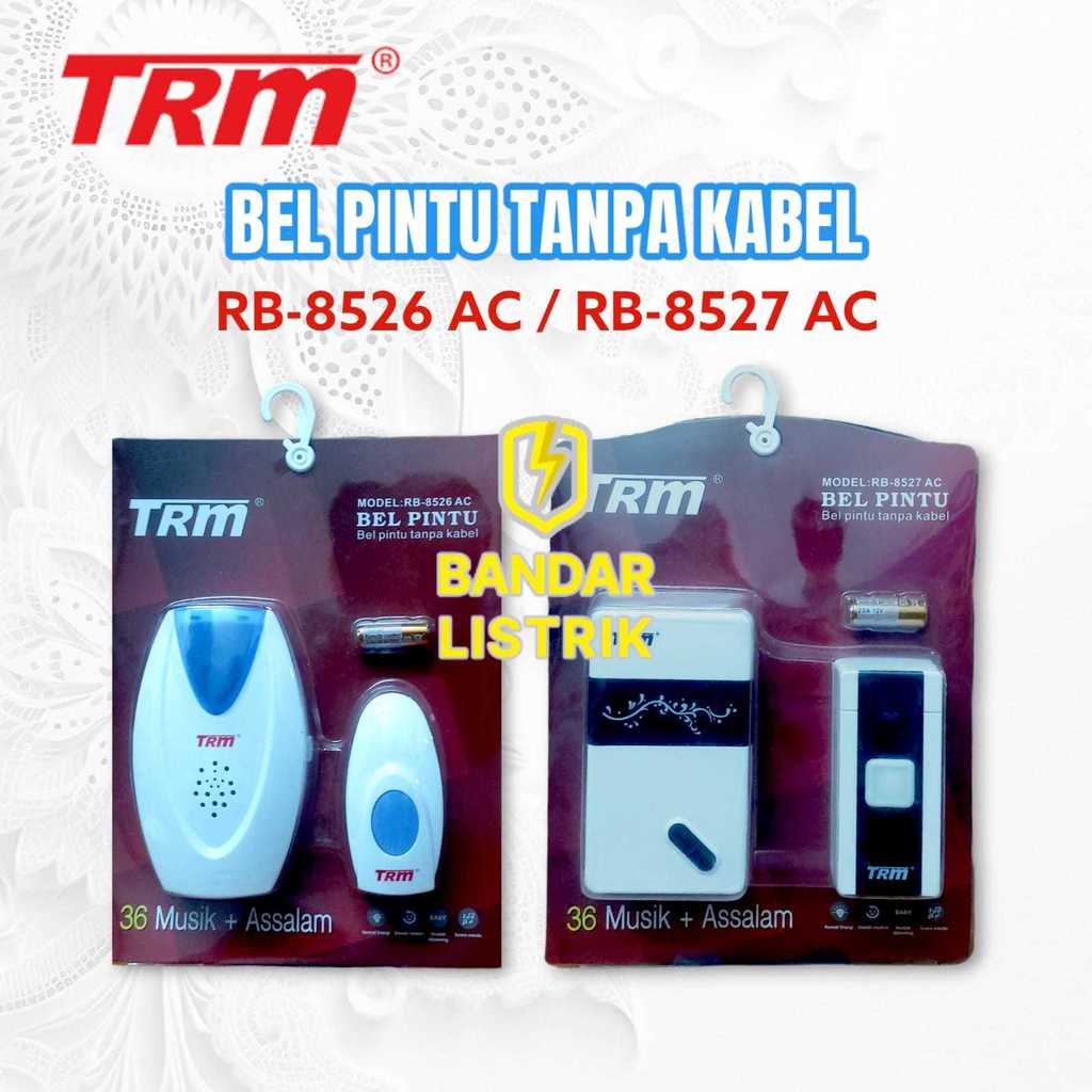 TRM Bel Pintu Wireless RB-8526 / RB-8527 AC EU Plug Tanpa Kabel 36 Nada + Assalam Waterproof