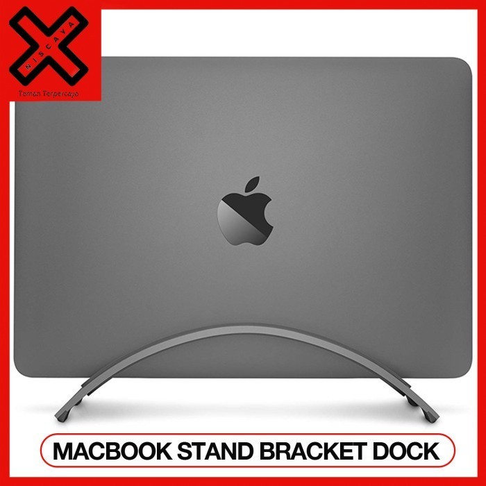 Niscaya Curved Macbook Stand Bracket Dock Aluminium Berkualitas Desain Elegan untuk MacBook Air & Pr