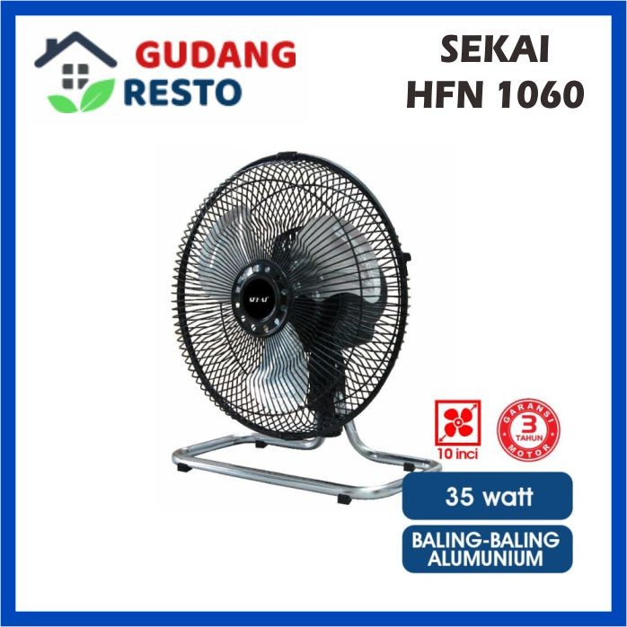 SEKAI HFN-1060 KIPAS ANGIN tornado besi 10" 2 in 1 meja dinding Wall Desk Fan HFN 1060 HFN1060