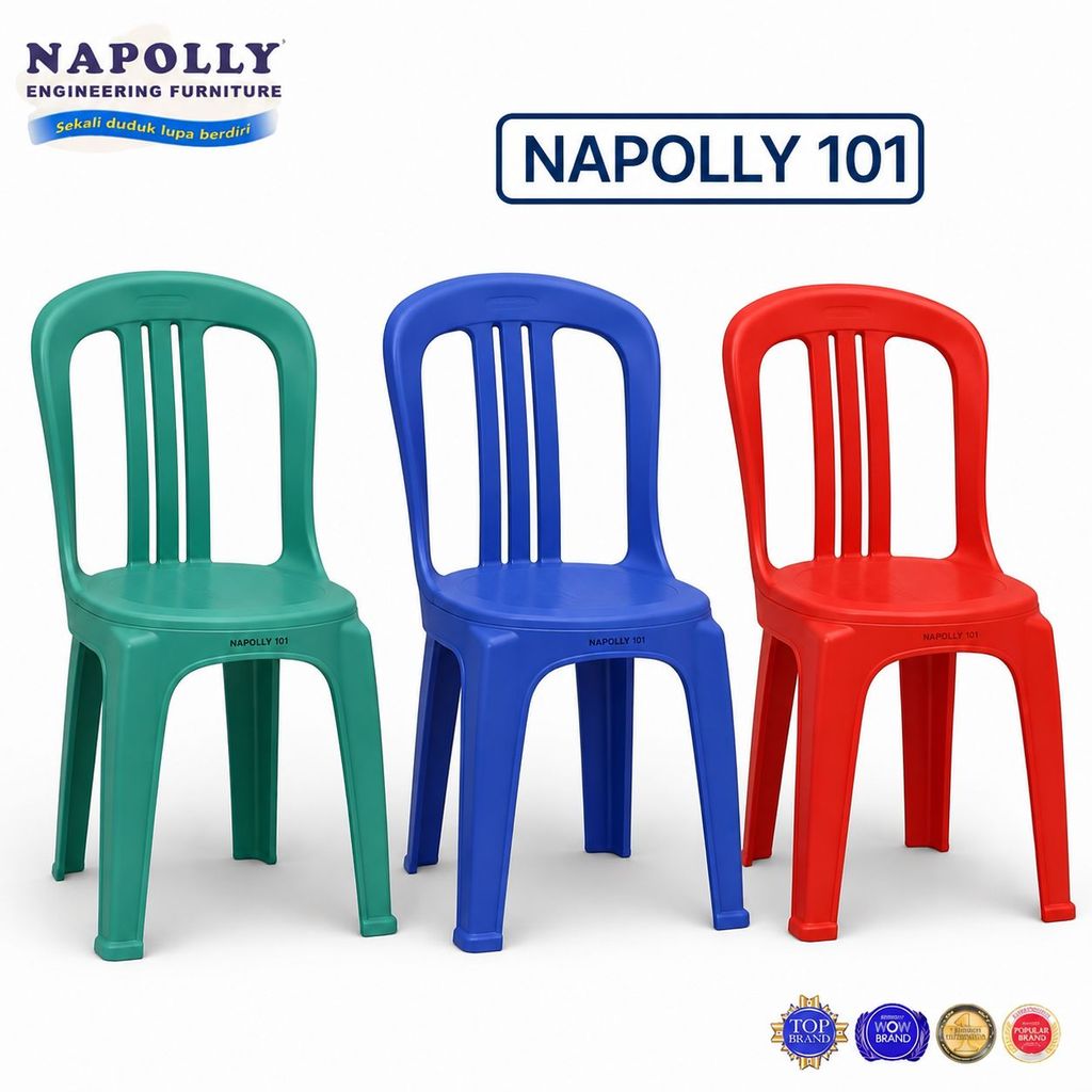 NAPOLLY 101 | BIRU | MERAH | HIJAU | kursi plastik napolly 101 | kursi napolly 101 | kursi kondangan