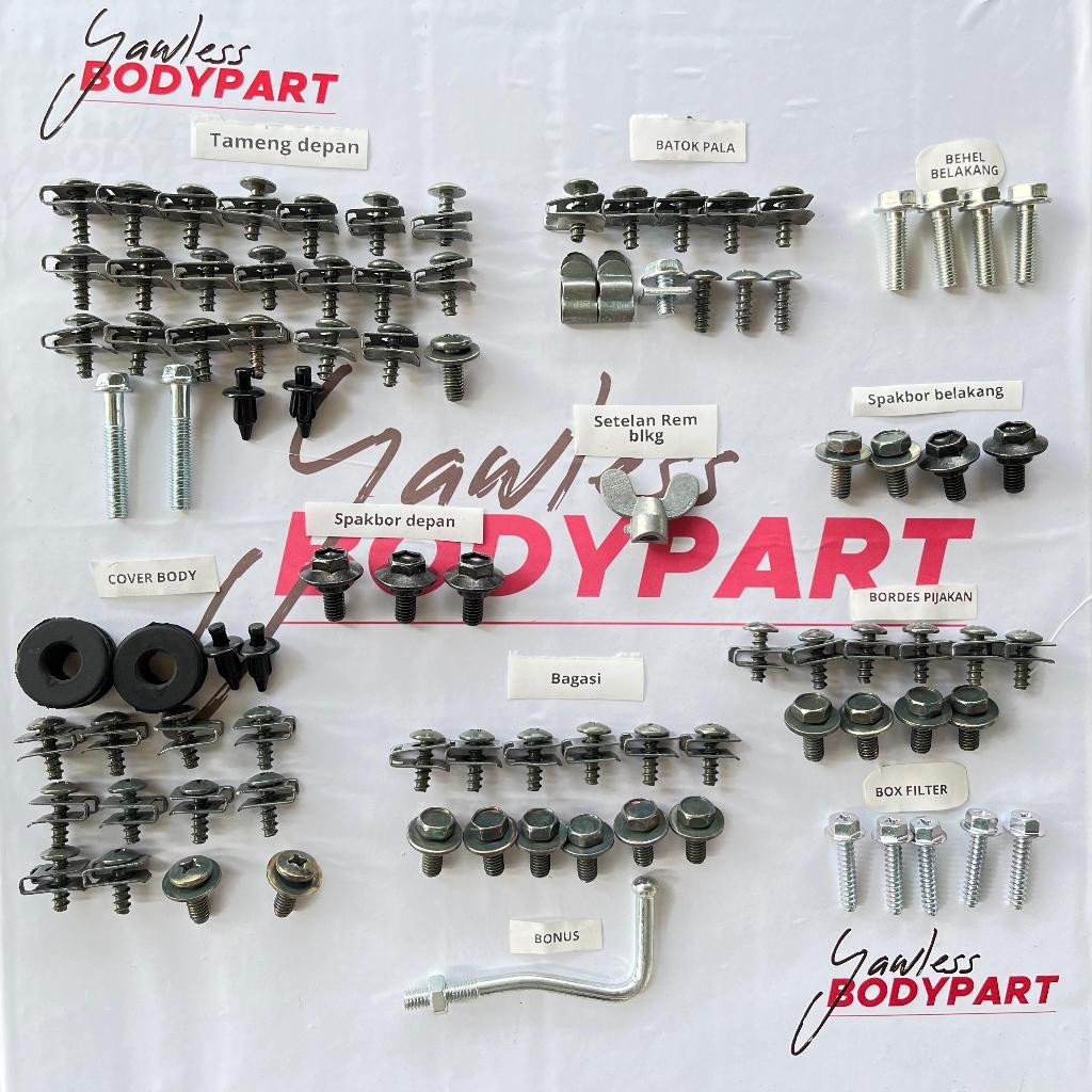 Baut Bodi Motor Mio J Dan Mio GT Full Set/Baut Body Motor Mio J/Baut Body Motor Mio GT