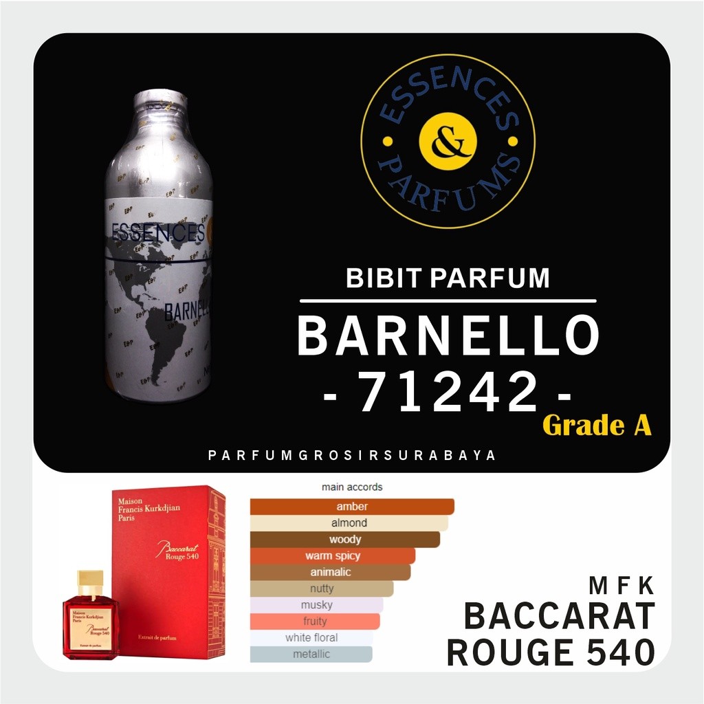 [PGJ] Bibit Parfum - BARNELLO 71242 | Grade A | Bacarat Rouge 540 | Essences | 500gr Segel