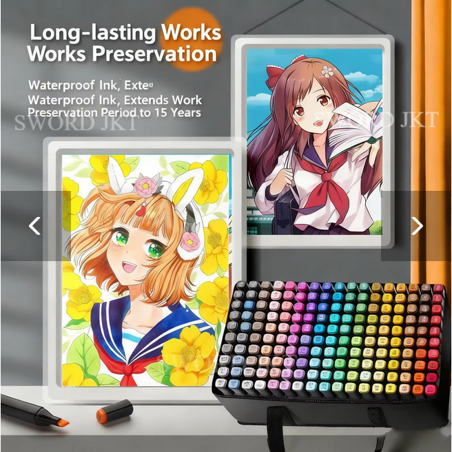 Set Spidol Alkohol 262 Warna Drawing Marker Dual Tip Marker Art Sketch Marker Manga Coloring Marker 