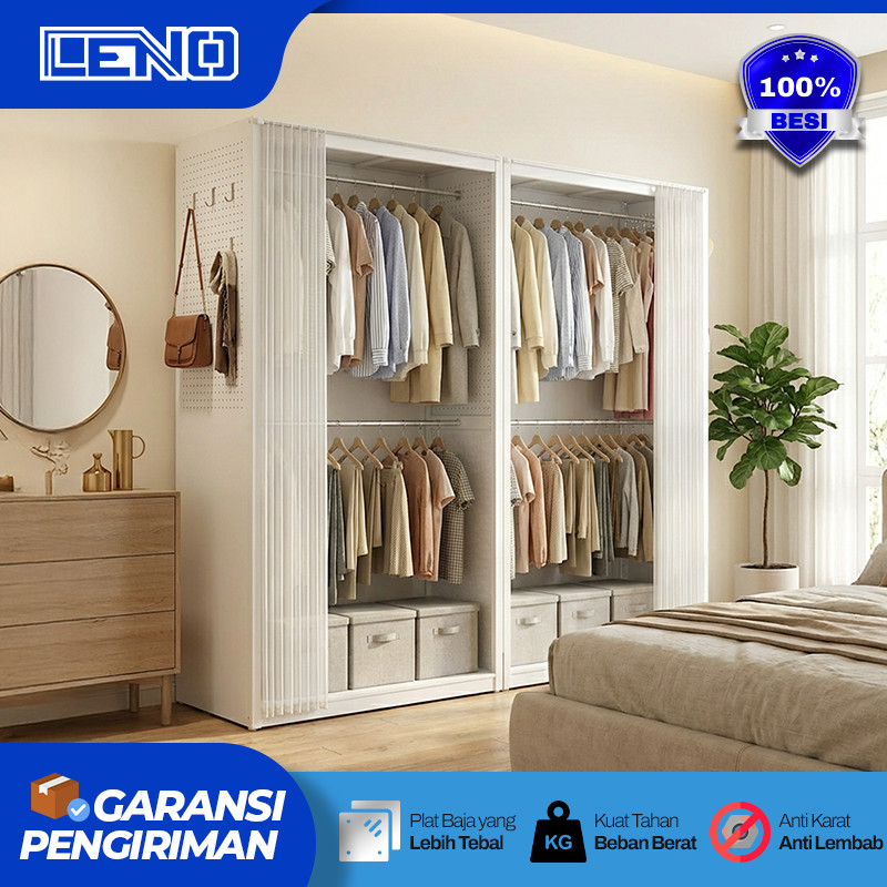 Lemari aluminium Pakaian Gantung minimalis Lemari Baju Besi Tirai Lemari Pakaian Gantungan