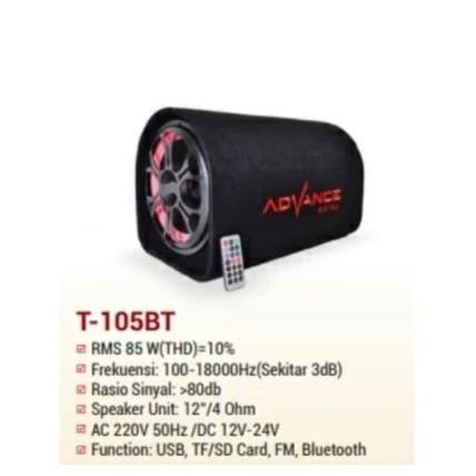ADVANCE Speaker Aktif Bluetooth Tabung  bisa pakai DC Tabung  bisa pakai DC T105BT