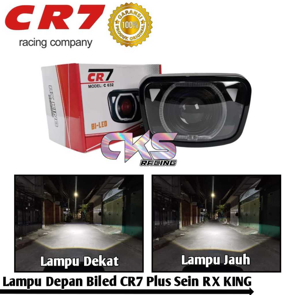 Headlamp LED Biled Model Oval Biled Matrix Original CR7 Lampu Depan RX KING Batok Oval Set