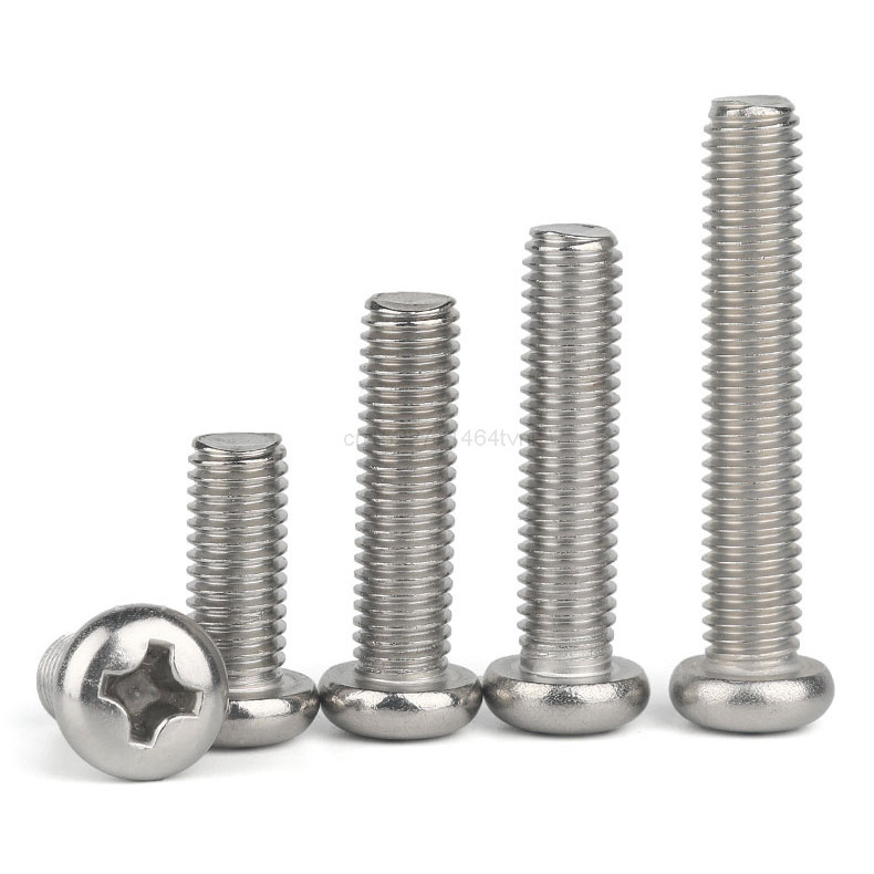 2050pcs Cross Recessed Pan Head Screws M3 M4 M5 M6 304 Stainless Steel Machine Screw Philips Wood Sc