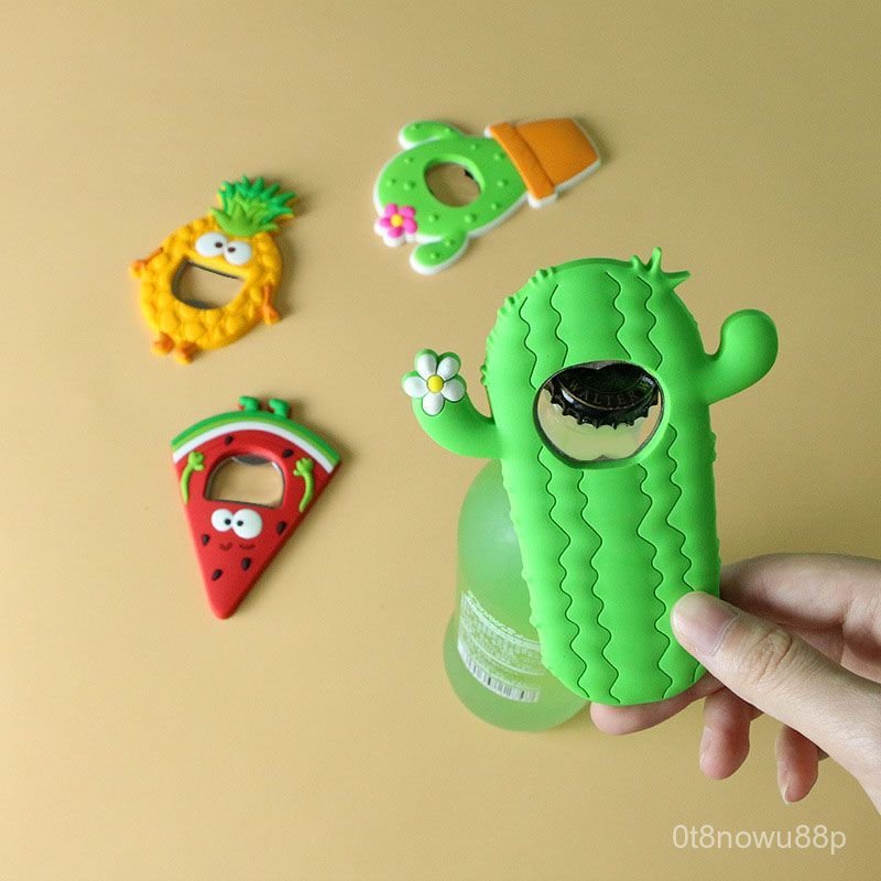 Cartoon Magnetic Bottle Opener Fridge Magnet Fun Household Beer Opener Silicone Cap Remover Bottle O