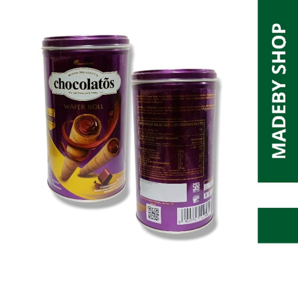 GERY CHOCOLATOS WAFER ROLL RASA COKLAT KALENG 310GR