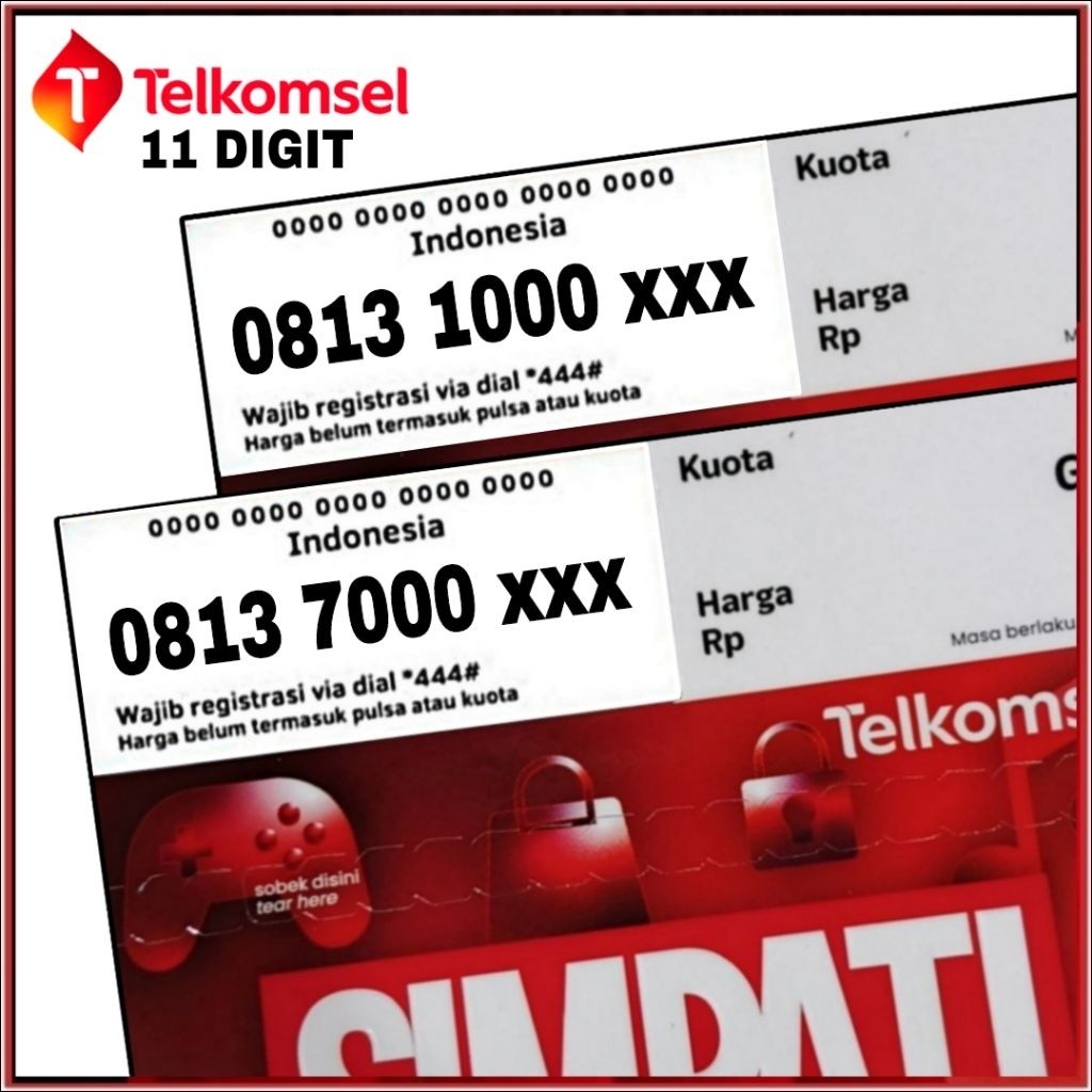 MURAH Nomor cantik Telkomsel 11 digit - Nomor Super - kartu perdana - Telkomsel prabayar - suport ja