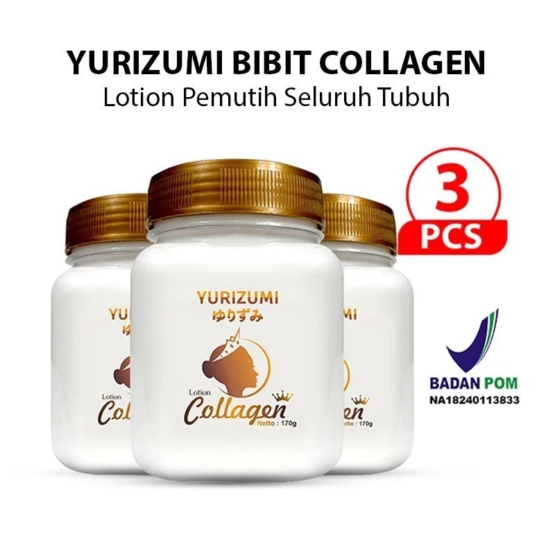 [ BPOM ] Paket 3 pcs Bibit Collagen Lotion Krim Pemutih Badan Pemutih Wajah ori cod